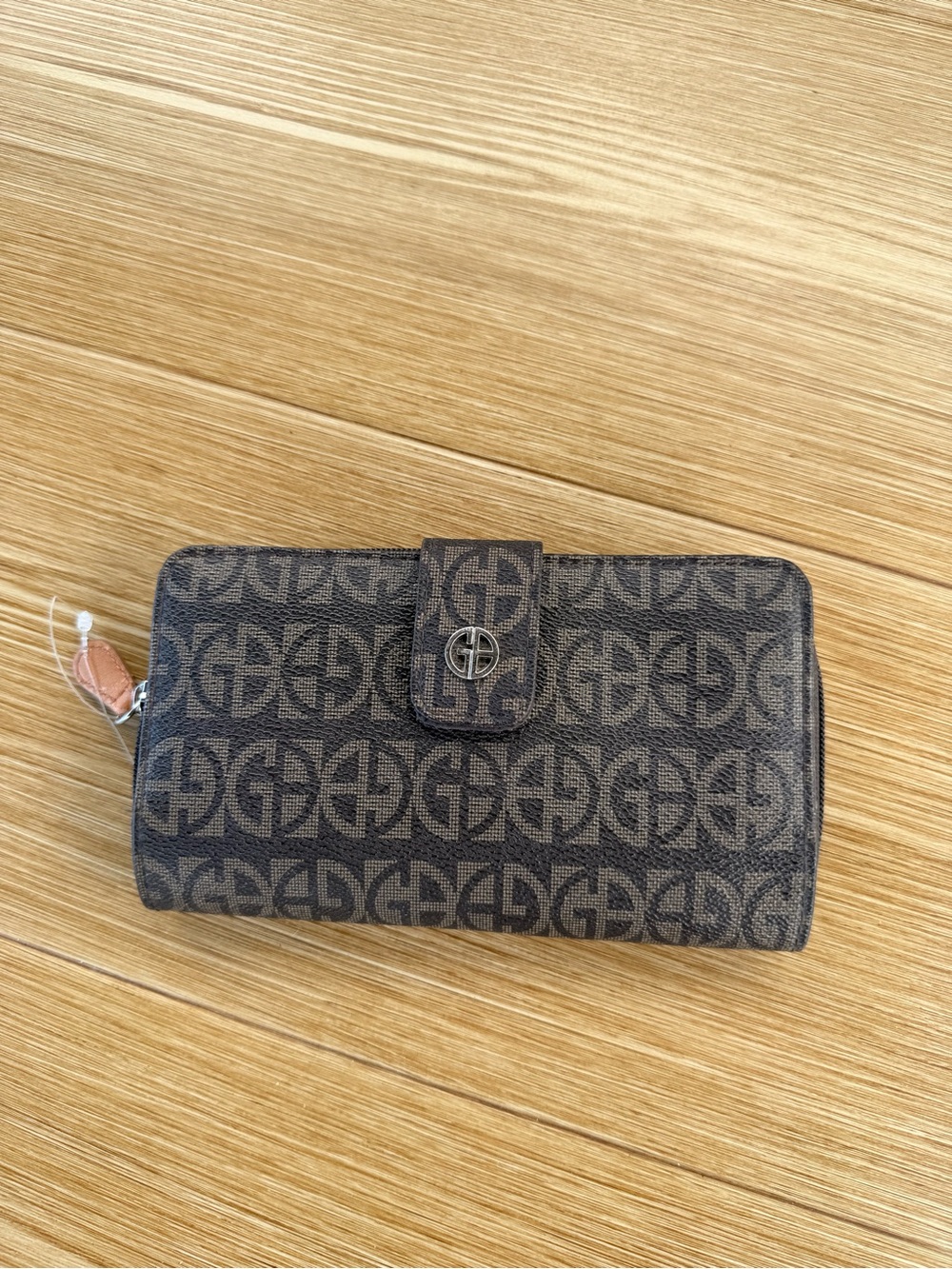 Giani Bernini Black Logo-Print Continental Wallet